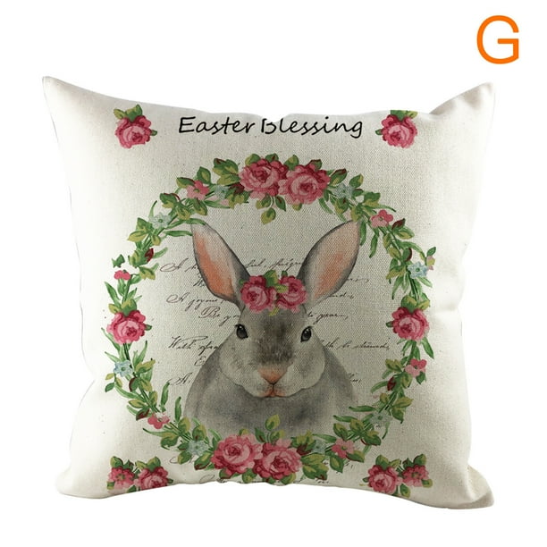 14"16" 18" New Children Cushion Cover Taupe Pink Bunny Rabbits Print Handmade 14"16" 18" New Children Cushion Cover Taupe Pink Bunny Rabbits Print Handmade